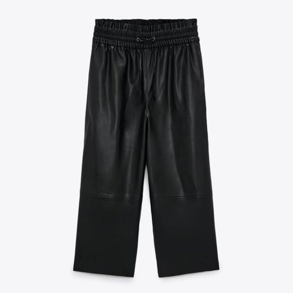 NWT, ZARA FAUX LEATHER CULOTTES, M